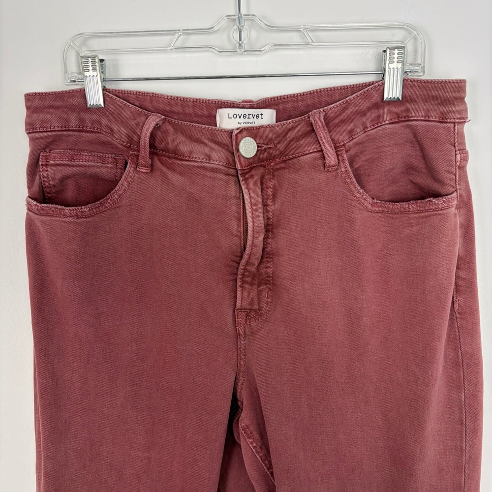 Lovervet by Vervet Straight Ankle Crop Raw Hem Jeans Mauve Pink Size 18W - Picture 2 of 8